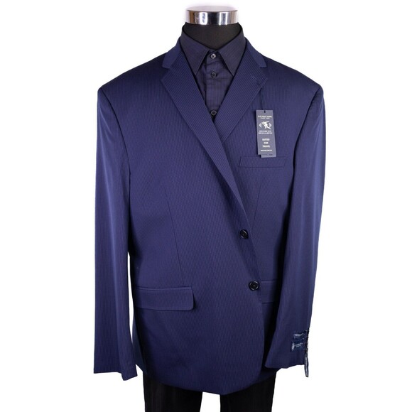 NWT US Polo ASSN Stretch Blue Navy Striped Blazer Sport Coat Jacket 50R Suits - Picture 2 of 15